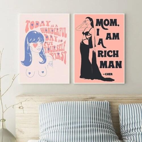 Vintage Art Print Self Love Feminism Posters and Prints Canvas Painting Picture for Living Room Home Decor Wall art Pictures