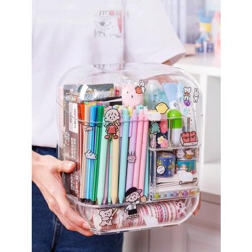 ZK30 Large Capacity Pencil Storage Case Desktop Sundries Storage Box Container Makeup Organizer Box Stationery Box School