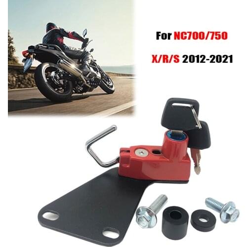 Motorcycle Helmet Lock Aluminum Helmet Lock Mount Hook with 2 Keys For HONDA NC700S NC700D NC700X NC750X NC750S NC750D 2012-2021
