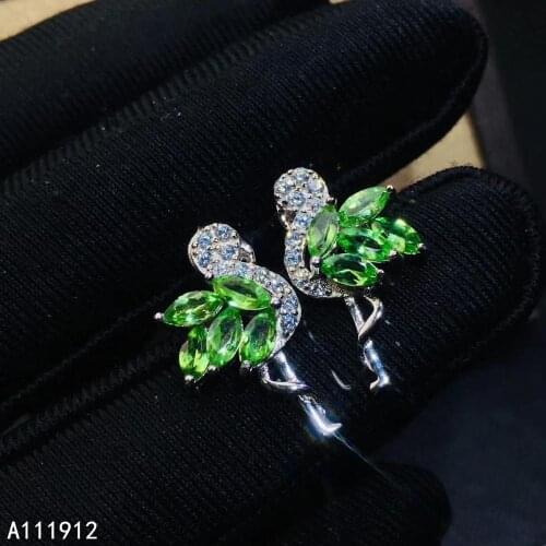 KJJEAXCMY fine jewelry natural Tsavorite 925 sterling silver women earrings new Ear Studs support test luxury