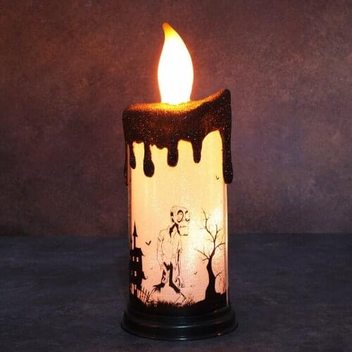 1pcs Halloween Pumpkin Skull Candles Lamp Flameless Candlestick Lamp LED Ghost Hand Candle Lamp Ghost Festival Decoration Props