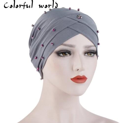2020 Hijab Caps Muslim stretch Turban cap Islamic Underscarf Bonnet Under Scarf caps turbante mujer crystal hemp stud head cap