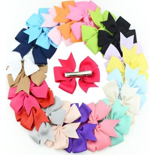 30 pcs/lot, Girls Ribbon Bow Hair clip, Kids Hairpins Ribbon Hair bow on Alligator Clip