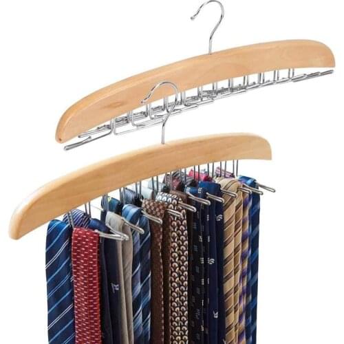 8/12 Wooden Belt Hanger Household Bag Tie Holder Multifunctional Natural Wood Color Wardrobe Closet Organizer Rack Hanger Hooks