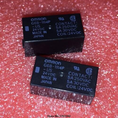 Free Shipping 10PCS new original Omron Relay G6B-1114P-US-24VDC G6B-1114P-US-DC24V G6B-1114P-US 24VDC 5A 4Pin