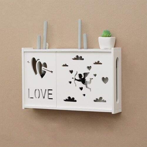 Large Wireless Wifi Router Storage Box PVC panel Shelf Wall Hanging Plug Board Bracket Cable Storage Organizer Home Decor