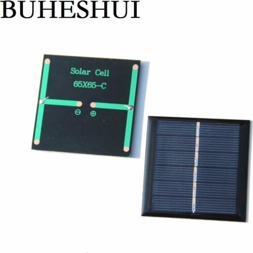 BUHESHUI 0.6W 3V Polycrystalline Mini Solar Panel Solar Cell Modul DIY Solar System Charger Toy Panel Education 65*65MM 5pcs/lot