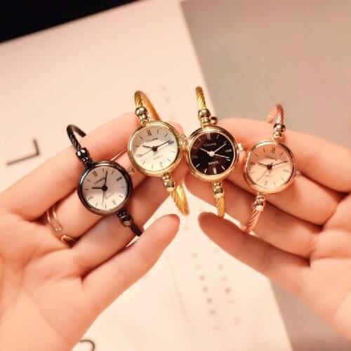 Small Bangle Bracelet Luxury Watches Stainless Steel Retro Ladies Quartz Wristwatch Small Dial Fashion Casual Women Dress Watch