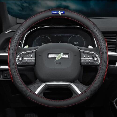 Popular No Smell Thin Car Genuine Leather Steering Wheel Covers for Haval F7 H7 H8 H1 H2 M6 H4 H5 H6 H3 H9 F5 Accessories