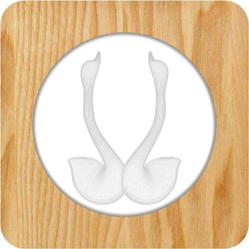 Wooden Swan Animal Night Light Home Decoration 3D Lamp USB Powered Children Desk Lights for Christmas New Year Gift