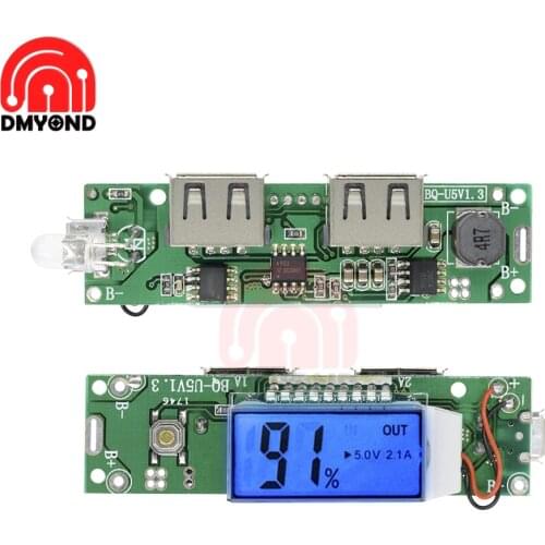 Double TWO Dual USB Mobile Power Bank Charger Module Digital LCD Display 18650 Lithium Battery Charging Board For Phone 5V 1A 2A