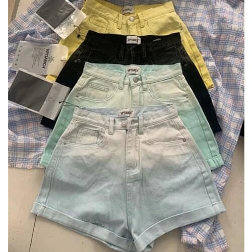 Denim Shorts Trend European and American Womens Wear New High-waisted Loose-fitting Fashion Denim Hot Pants DLZK544