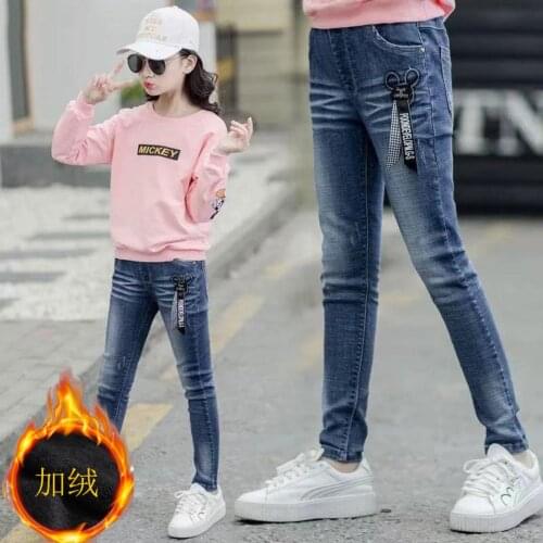 2019 New High Quality Girls Jeans Pants Spring Denim Jeans Kids Clothing Children Pants Casual Trousers Jeans For Girls Clothes