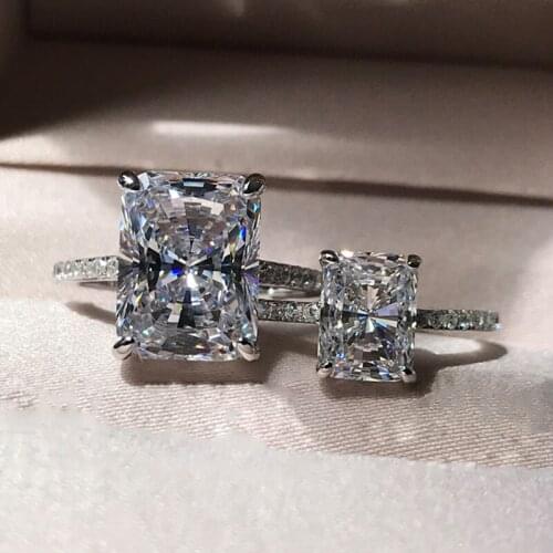 Solid 18K gold ring4ct D VVS moissanite ring Engagement&Wedding Jewellery with certificate 090