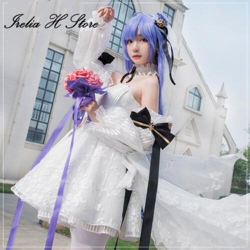 Game Cosplays Unicorn Azur Lane Cosplay Unicorn bride Cosplay Costume wedding White dress female