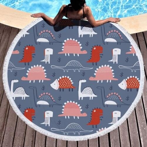 Cartoon mermaid animal Fringed beach towel Round beach towel Beach cover up Microfiber towel strandlaken Large beach towel spa