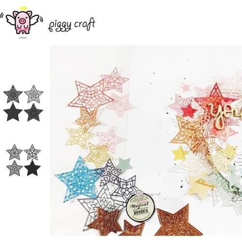 Piggy Craft metal cutting dies cut die mold Star tag decoration Scrapbook paper craft knife mould blade punch stencils dies