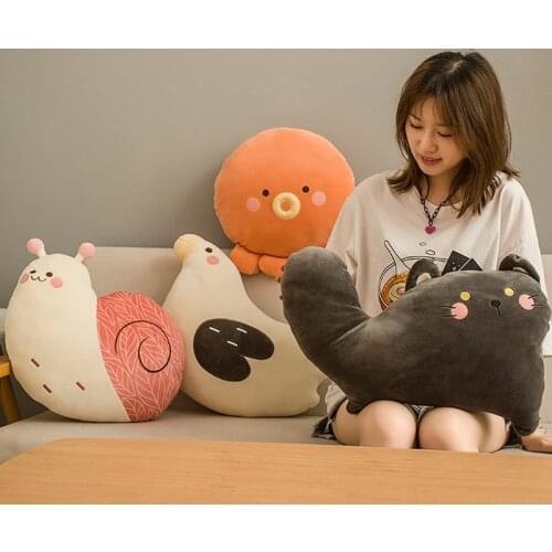 40CM Cute Cat Snail Plush Toy Kawaii Pigeon Octopus Plush Animal Doll Stuffed Doll Sleeping Pillow Home Bed Decoration Gift