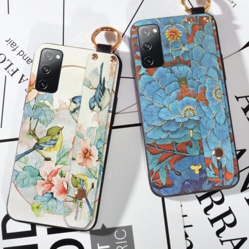 Soft Phone Holder Case For Samsung Galaxy Note 10 Lite 20 Silicon Bird Wrist Strap Case For Samsung S11 Plus S20 FE S21 Ultra