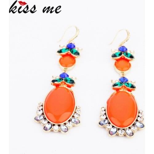 New Styles 2017 Wholesale Fashion Jewelry Neon Orange Elegant Dangle Hook Earrings
