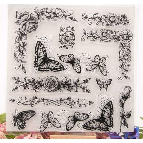 Butterfly Flower Transparent Clear Silicone Stamp/Seal for DIY Scrapbooking/Photo Album Card Making Stamps New 2018