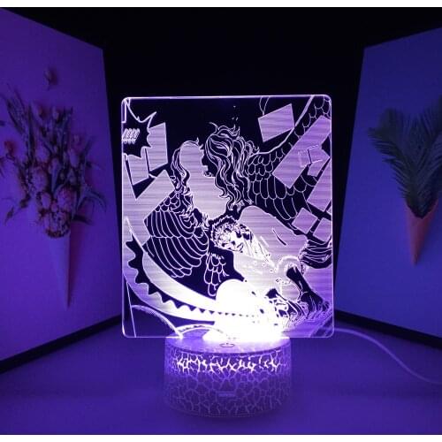 3D LED Lamp Anime Figure Swordsman Cut In Half 7 Color Changes With Remote Control for Couple Children Festival Birthday Gifts