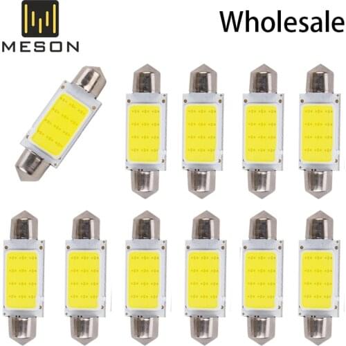 C10W C5W LED COB Festoon 31mm 36mm 39mm 41/42mm 12V White Bulbs For Cars License plate Interior Reading Light 6500K 12SMD