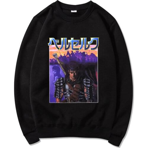 Men Women Oversized Loose Hip Hop Sweatshirts Japanese Anime Berserk Pullover Male Crewneck Long Sleeve Sportswear Sweatshirt