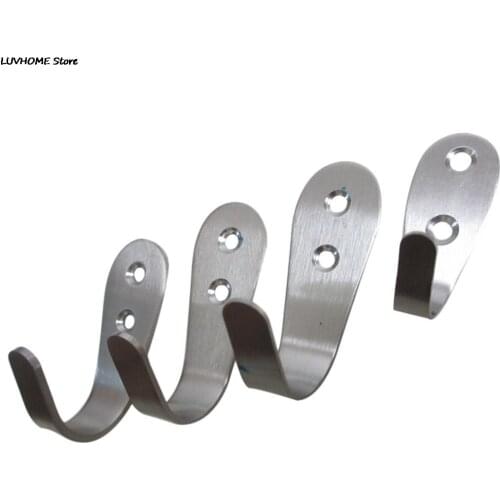 1PC Door Hook Kitchen Cabinet Clothes Wall Stainless Steel Hangers Organizer Holds House Storage Robe Hooks Bathroom Hardware