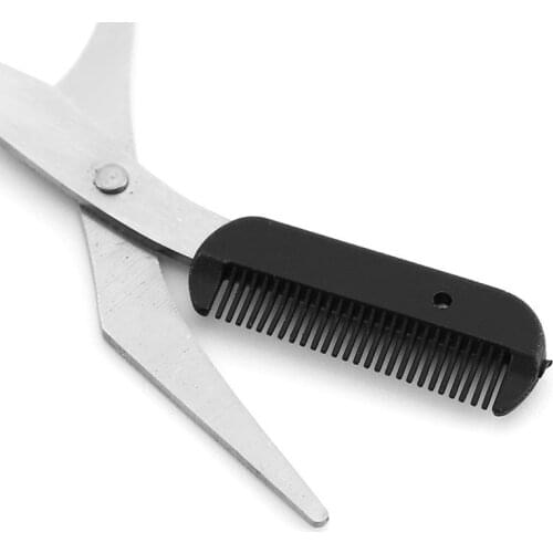 1PC Stainless Steel Eyebrow Trimmer Grooming Eyelash Thinning Shears Comb Face Hair Scissor Clip Cosmetic Makeup Tool
