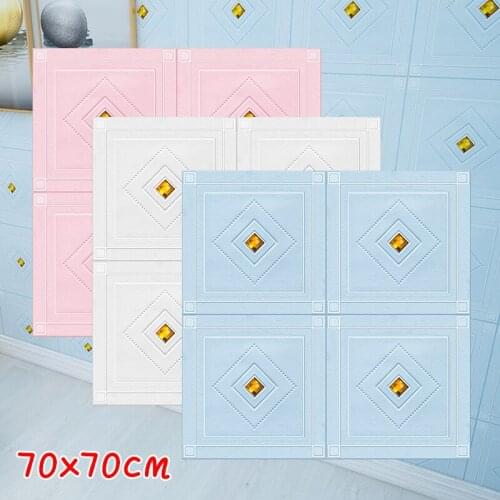 3D Wall Sticker Self-Adhesive 3D Brick Sticker Waterproof Ceiling Panel Roof Decor Foam for Living Room Decoration TV Backgroun