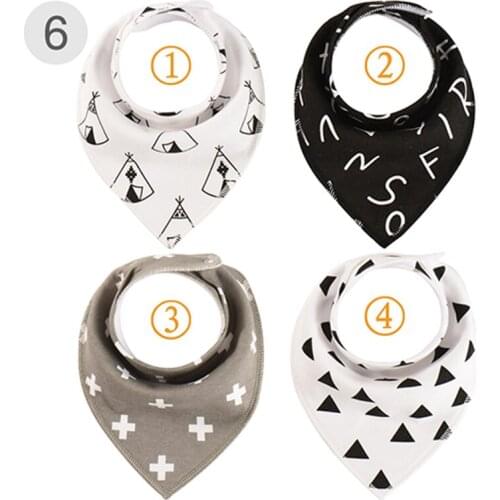 4Pcs/Lot Baby Scarf Anti-Dirty Bibs Newborn Boy Cartoon Feedings Bandana Girl Saliva Towels For Baby Accessories Wholesale