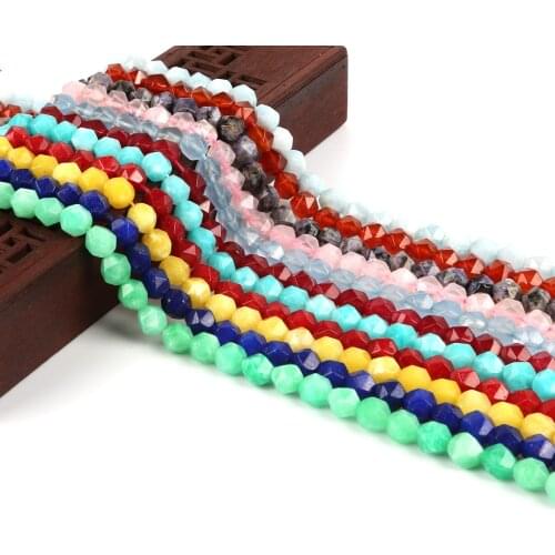 48pcs Diameter 8mm Synthetic Cut Surface White Stone Round Beads For Jewelry Making Findings Necklace Bracelet Earrings Findings