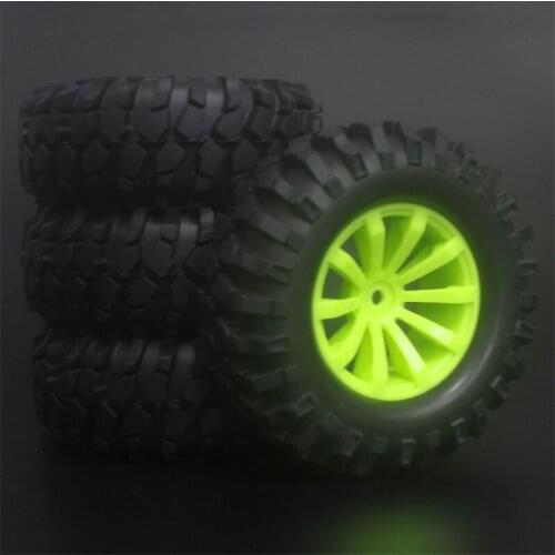 4x 1.9Inch 96mm Rubber Tires Plating Wheel Rims For D90 D110 SCX10 CC01 RC Rock Crawler Truck Climbing Off-Road Car