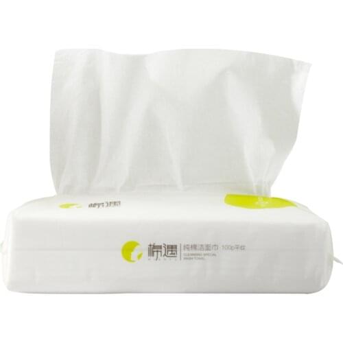 80pcs Disposable Washcloth Non-woven Fabric Cleansing Face Towel Facial Tissue for Travel Home (White, 80pcs/Bag)