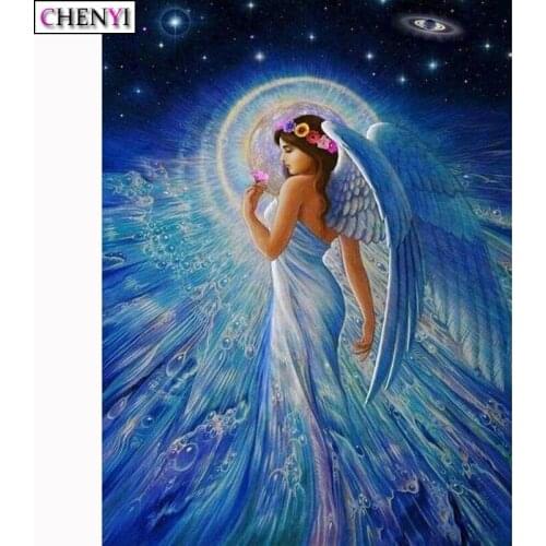 5D Diy Diamond Painting Angel Girl Picture By Number Full Diamond Embroidery Cross Stitch Rhinestones Handmade Craft Home Decor