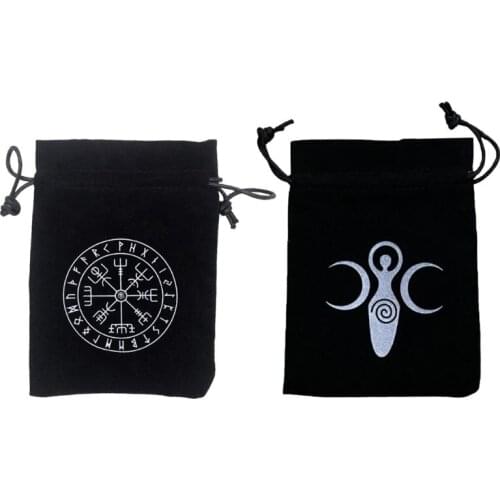 Velvet Moon Phase Goddess Tarots Storage Bag Rune Board Game Card Package 7\"x5\"