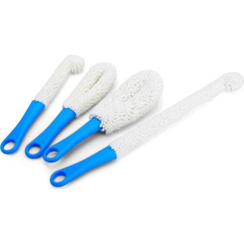 Bar Tool Soft Foam Wine Bottle Brush Decanter Stemware Glasses Dust Cleaning Brush Flexible Win Bar Set Cleaner 4 Pcs/set