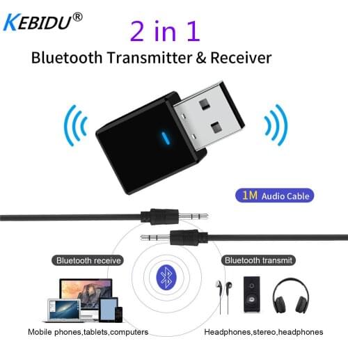 Mini Wireless Adapter Bluetooth 5.0 Audio Receiver Transmitter 2 In 1 Stereo Bluetooth AUX RCA USB 3.5mm Jack For TV PC Car Kit