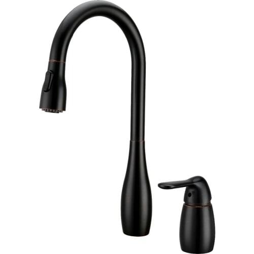 BLACK nickel Single Handle Pull-Down spray widespread 2 Holes Kitchen Faucet mixer tap deck mounted