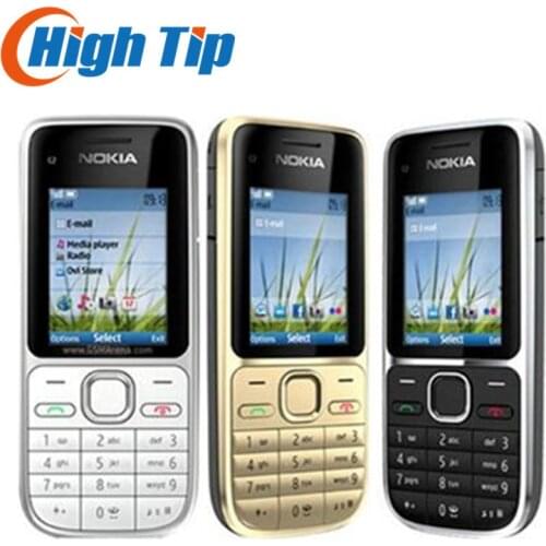 Original Nokia C2-01 Unlocked Mobile Phone C2 2.0" 3.2MP Bluetooth Russian&Hebrew keyboard Refurbished GSM/WCDMA 3G Phone