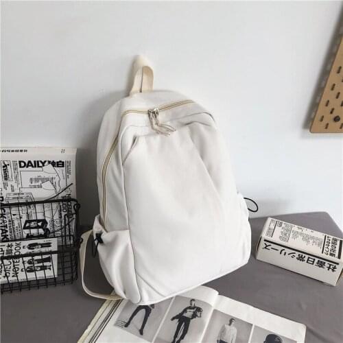 2022 Travel Female Backpack Large Capacity Schoolbag Womens Backpacks Solid Color Student School Bags for Women Teenager