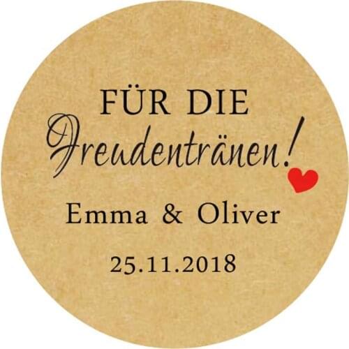 DouxArt 100 Pieces Custom Personalized, For Tears of Joy fur die freudentranen, 40mm Wedding Decoration Labels Seals P138