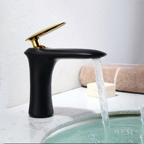 Elegant Bathroom Basin Faucet Paint Copper Hot and Cold Water Basin Mixer Tap Single Handle Toilet Sink Water Faucet Crane