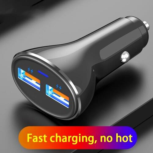 Hot Car Charger 2 USB Port Fast Charging Charger 2-in-1 for Vehicle Cell Phone Accessories Car Styling