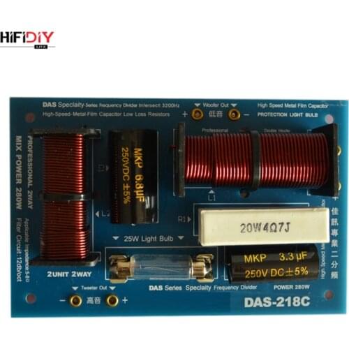 HIFIDIY LIVE DAS-218C 2 Way 2 speaker Unit (tweeter + bass )Professional Speakers audio Frequency Divider Crossover Filters