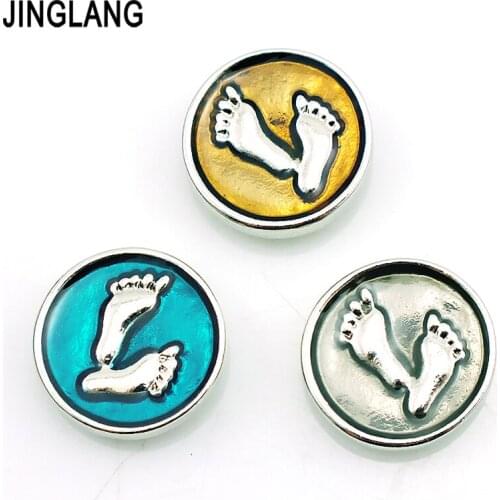 JINGLANG Fashion 3 Color Foot 18mm Snap Button Metal Clasp Button DIY Interchangeable Jewelry Accessories Free Shipping