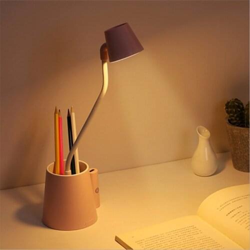Multifunctional Table Lamp Led Folding Eye Protection Desk Lamp Pen Holder Small Reading Light for Student Oem Phone Holder