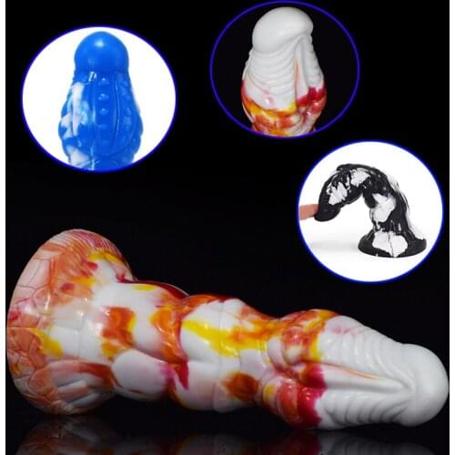 Soft Liquid Silicone Dildo Realistic Colorful Penis Strong Suction Cup Anal Butt Plug Dick Toy for Adult Erotic G-Spot Orgasm 18