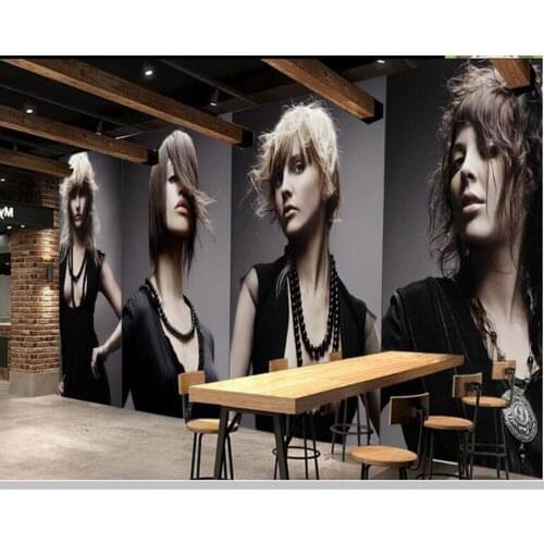 Papel De Parede custom made wall paper 3d Hair salon sexy beauty barber shop background wallpaper mural photo wallpaper